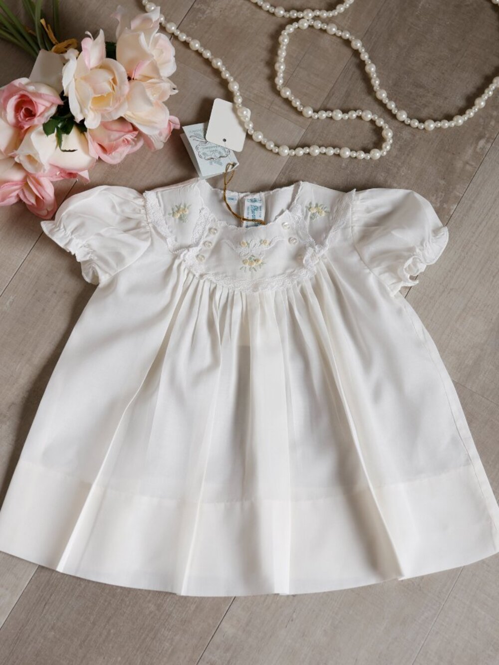 Vintage Bow Collection Heirloom Dress Feltman Brothers Lace Embroidery NWT 3M